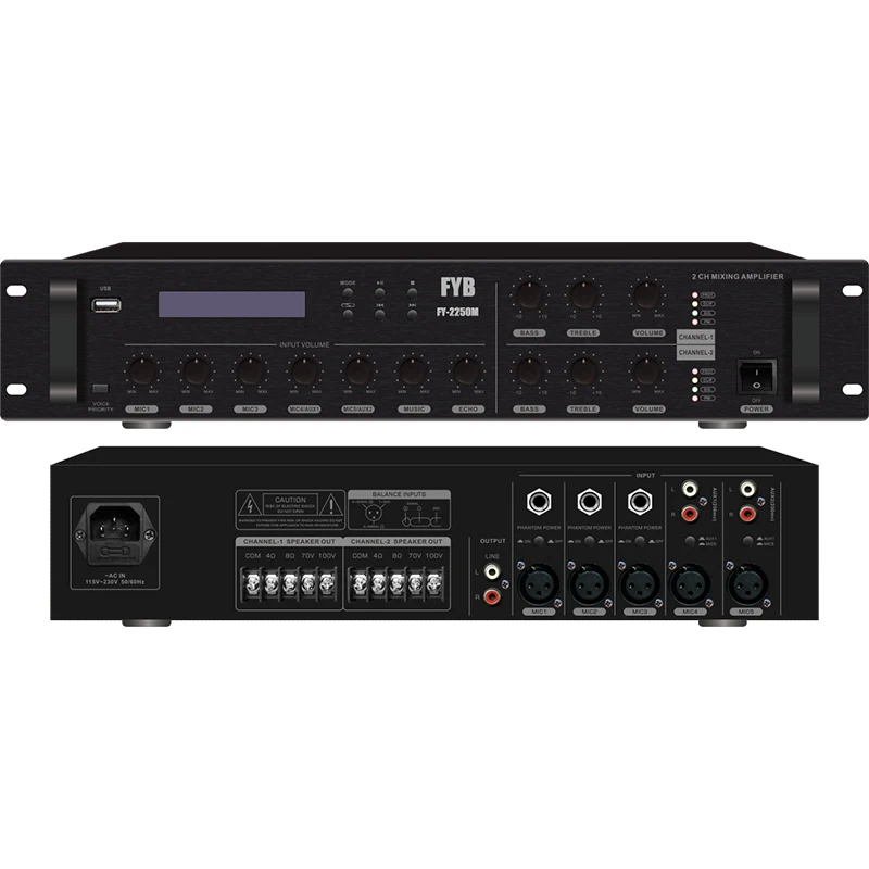 FYB 2*500W 2CH Mixer Amplifier build in  USB/ MP3/Bluetooth mixer amplifier power amplifier