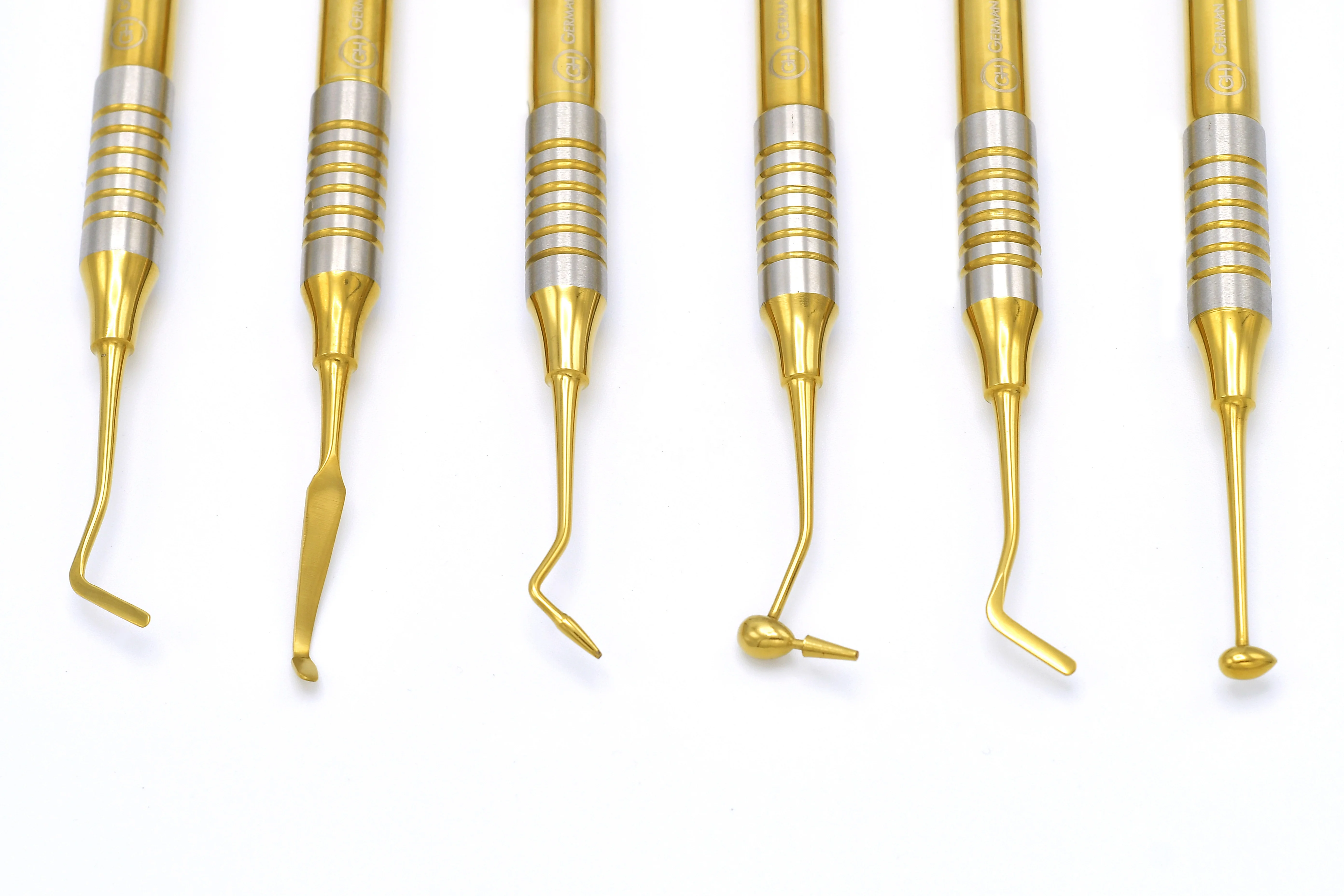 Стоматологические композитные заполняющие инструменты набор из 6 шт. золота с кассетной стерилизацией стоматологические