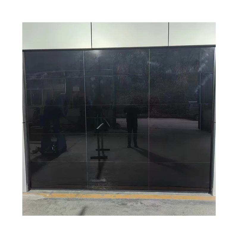 Aluminum Panel sliding up Garage Door For Residential Buildings One Way Transparent Glass panel with automatic motor