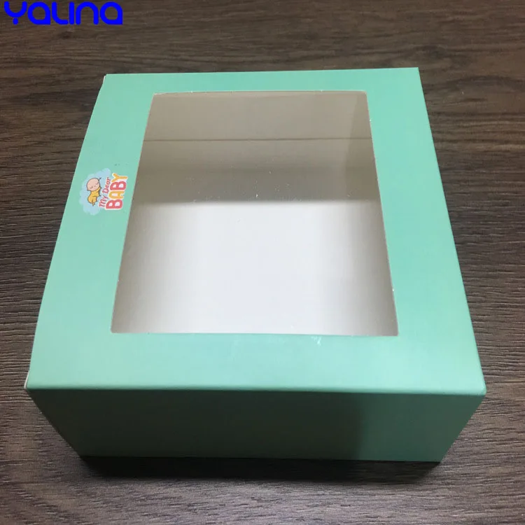 wholesale transparent clear PVC printing paper gift package tall cake box with window