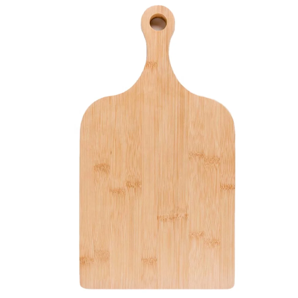 Simple Bamboo pizza board for kitchen bamboo cutting board with handle hole for kitchen restaurant travel camping