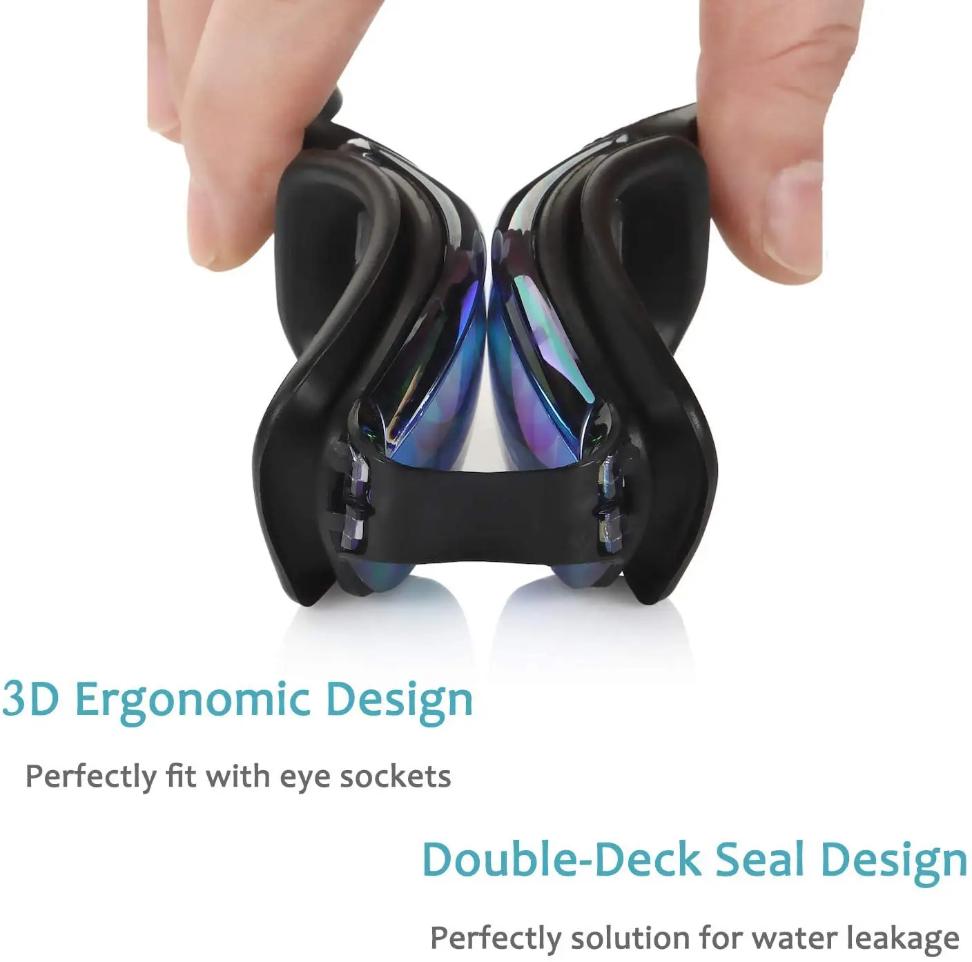 Swim Goggles No Leaking Anti-Fog Nose Clip and Ear Plug for Adult Men Women kids