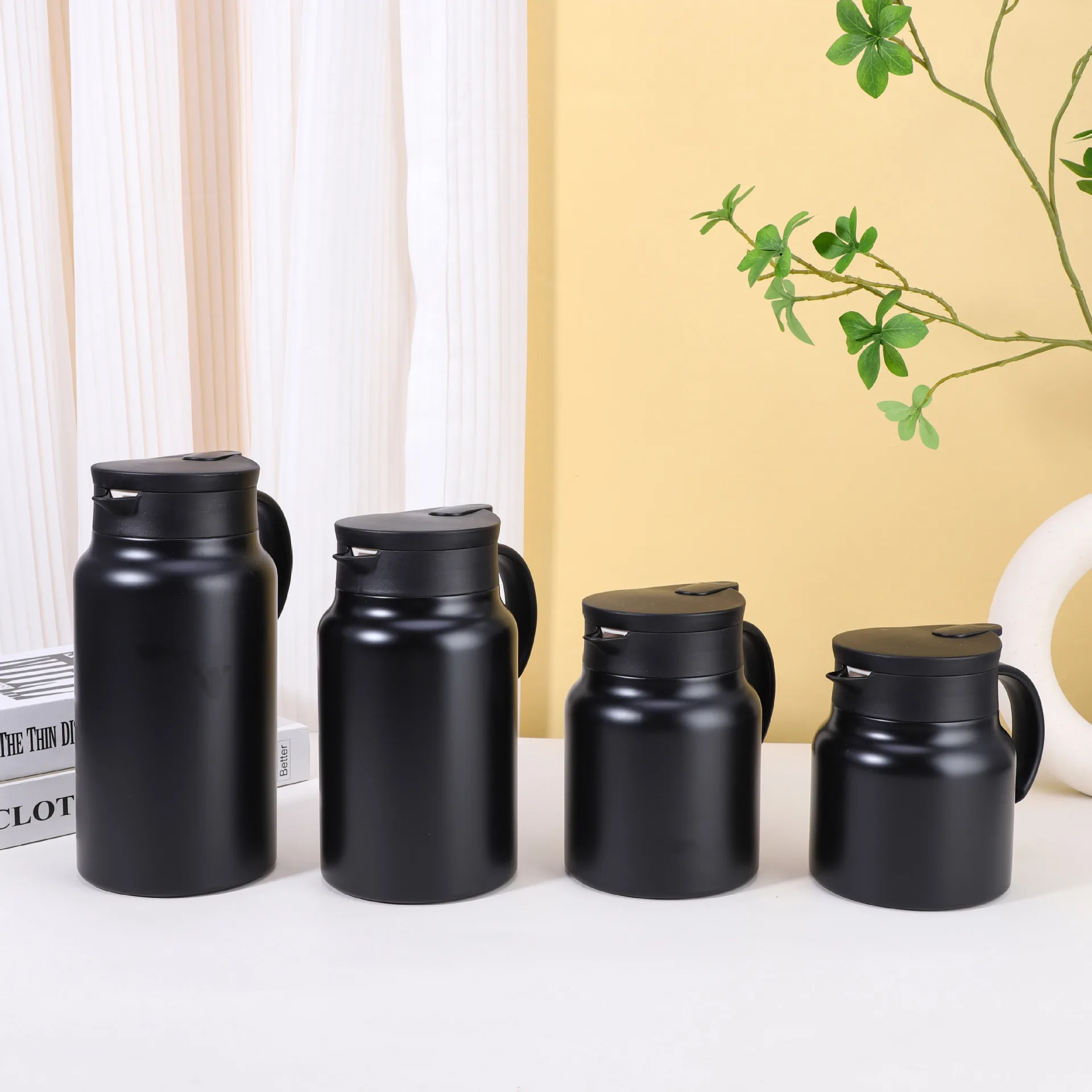Custom 1.5L 1.8L large capacity double wall vacuum water pots kettles stainless steel insulated thermos tea pot with stainer