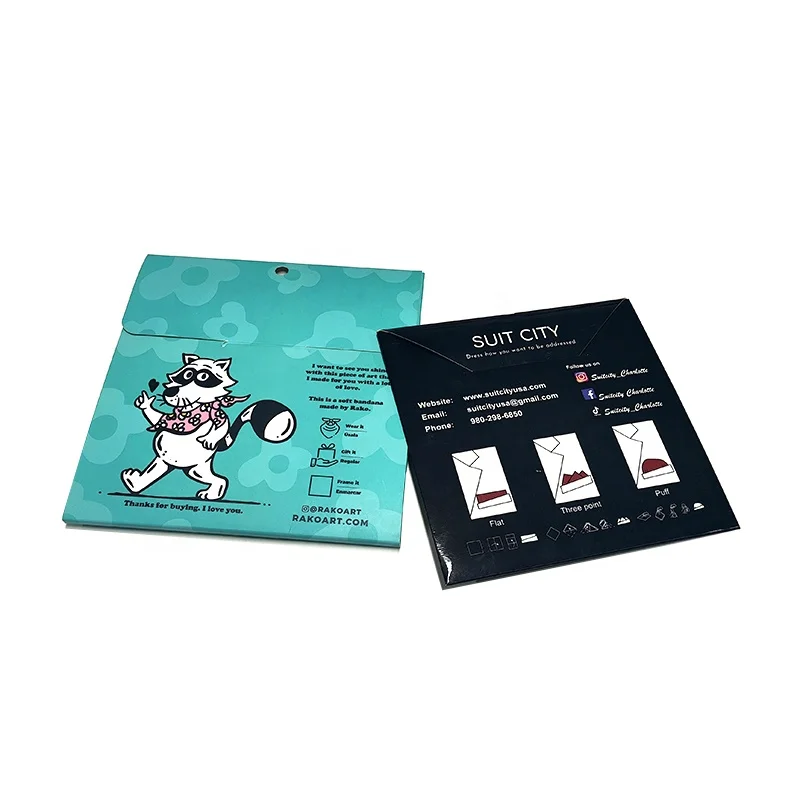 Personal fashion Custom private logo envelope greeting window display business envelope packaging for silk scarf