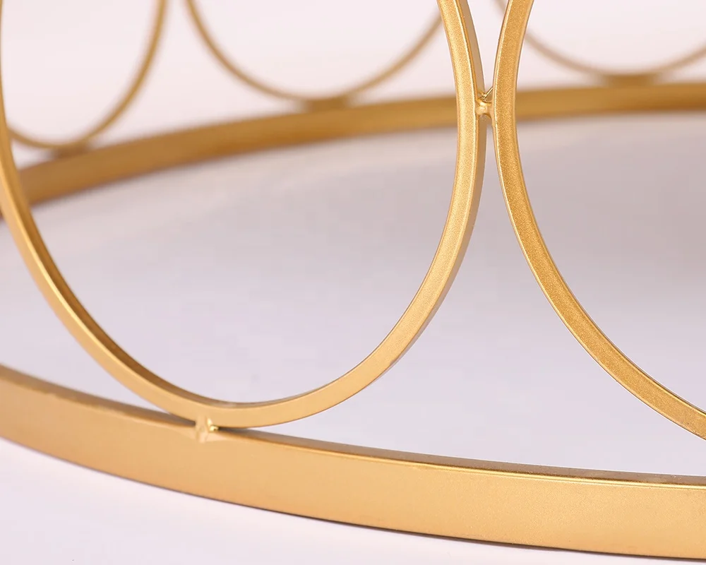 Factory direct luxury low round table mirror design central living room console table