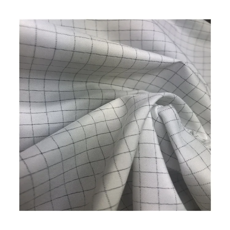 
Factory Supplier New Brand 2021 Maid Uniform Fabric Antistatic 5mm Grid Fabric 