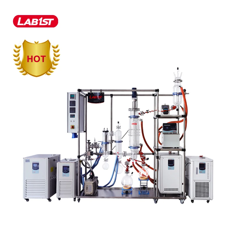 Pilot scale short path glass molecular distillation equipment