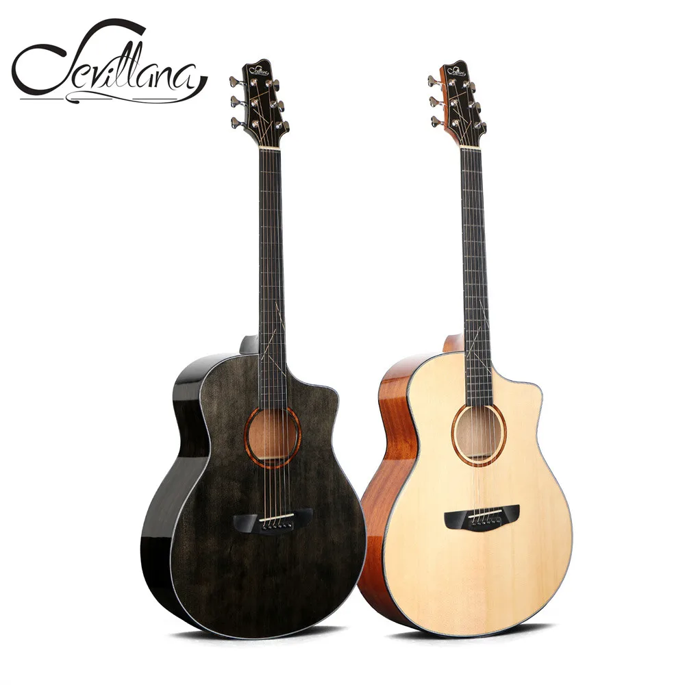 Элегантные высококлассные электрические акустические гитары Sevillana 1905 профессиональная ручная работа 41 дюйм полностью твердая народная гитара для любителей музыки