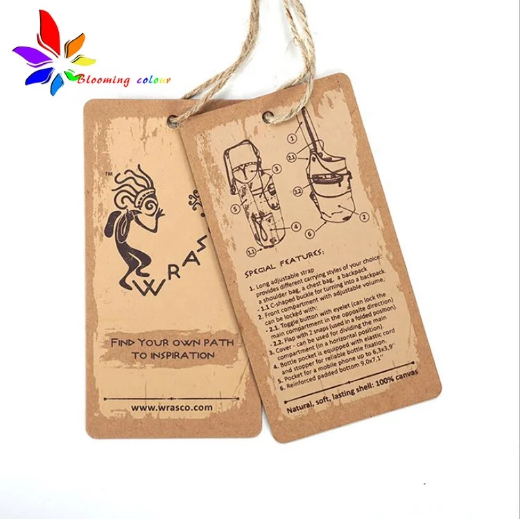 Cheap wholesale recycled paper brand  Barcode Feature hang tag for shoes