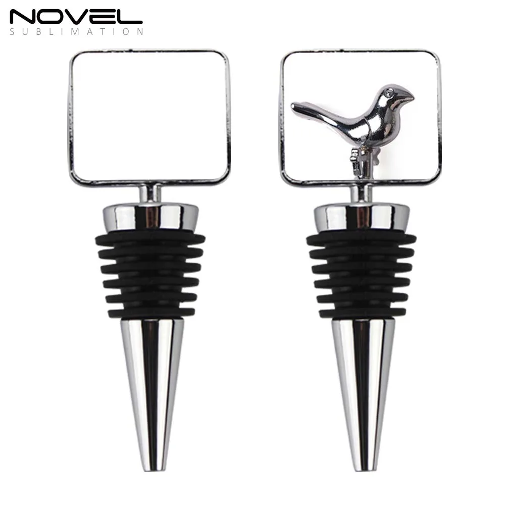 Custom Blank Zinc Alloy Sublimation Wine Stoppers Various Shape Metal Wine Accessories Bottle Stopper