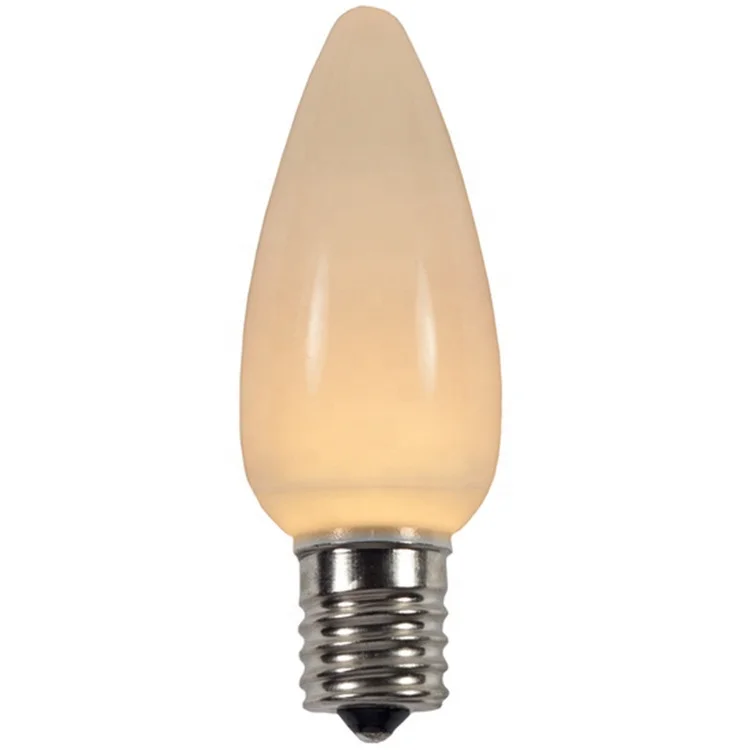 New Arrival Ceramic C9 LED Christmas Light Bulbs Warm White Smooth Opaque
