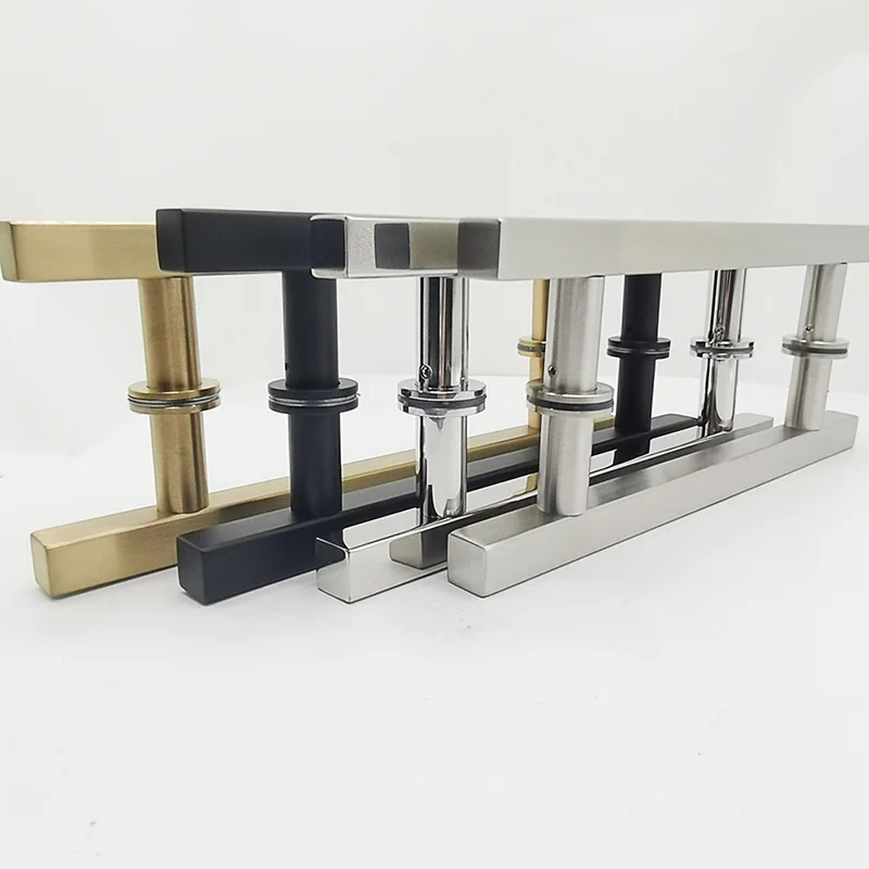 Customized Stainless Steel Glass Door Pull Handle Round Pipe H Shape House Office Glass Door Handle