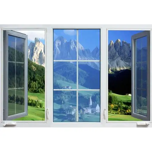 European Style UPVC Windows Double Glazed Soundproof Swing PVC Casement Window