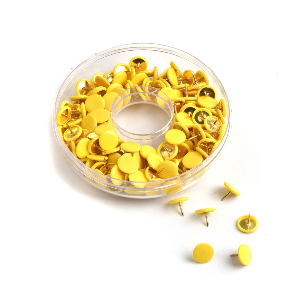 Wholesale Office Stationery Custom Thumbtack Push Pin Painting, Plastic Coated Colored Thumb Tacks Push Pins for Map