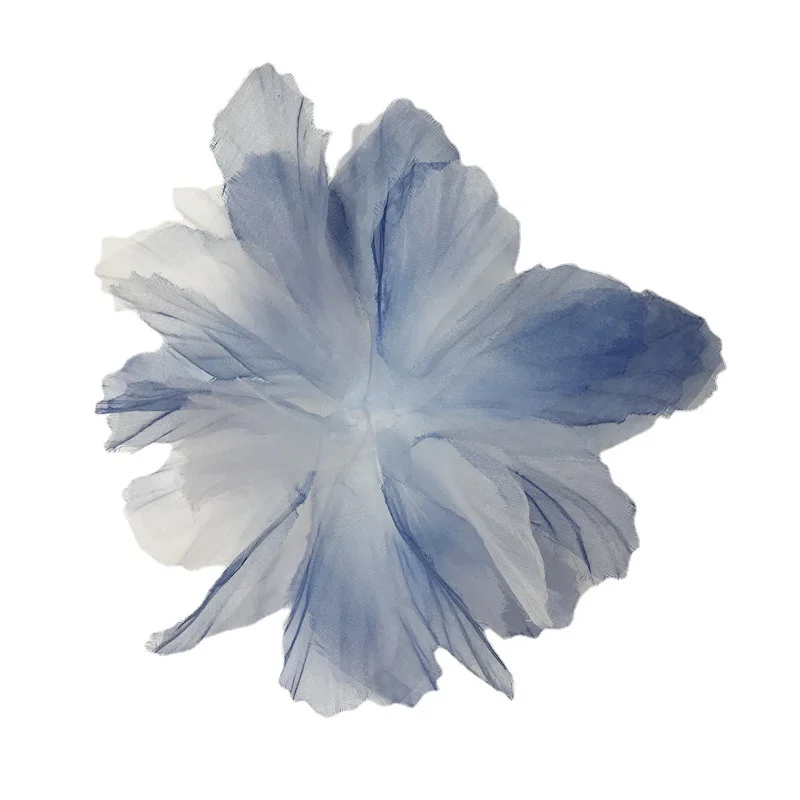 Wholesale 3d Handmade Flowers Multicolor Auxiliary Headdress Decorative Flower Lace Chiffon Flower Trim Organza Ribbon