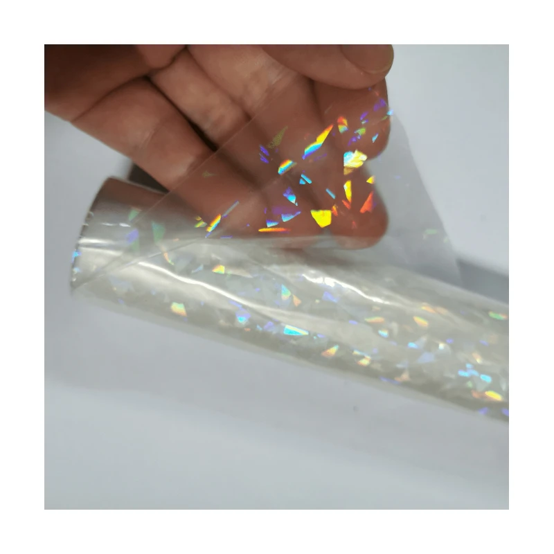 Plain Rainbow horizontal light pattern transparent bopp pet film thermal lamination