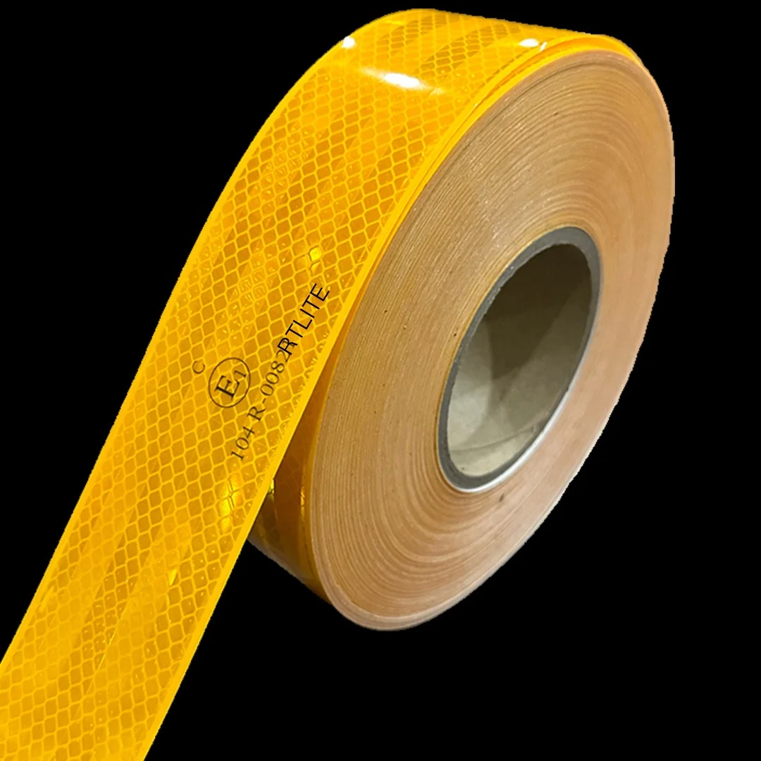 Diamond Grade Mirco Prismatic Car Accessories Reflect Warning Yellow Safety Reflector Sticker Roll Reflective Tape for Truck