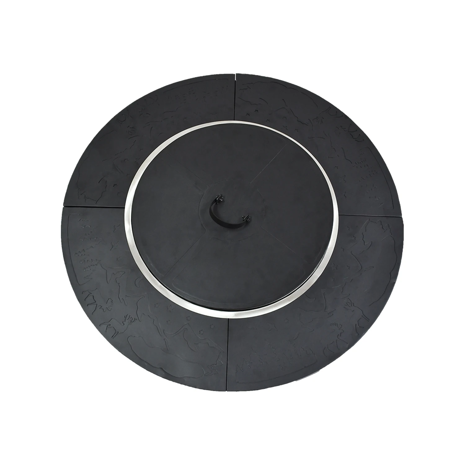 New Design Cylindric Outdoor Patio Courtyard Bonfire Metal Wood Burning Smokeless  Fire Pit Table with Poker