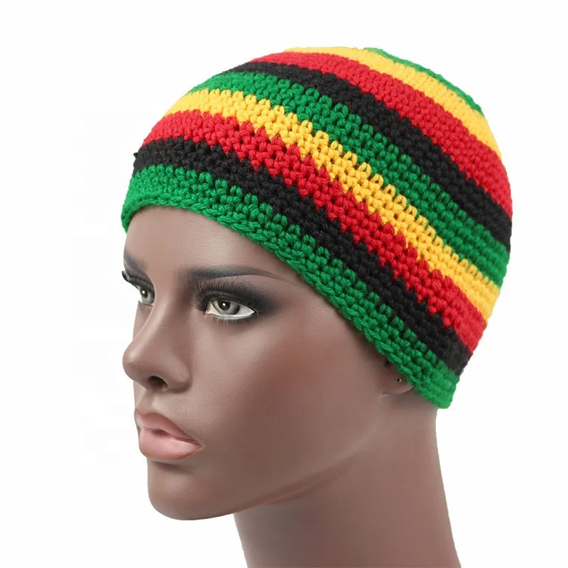 Unisex Men Knitted Reggae Hat Handmade Hat Winter Warm Acrylic Hat