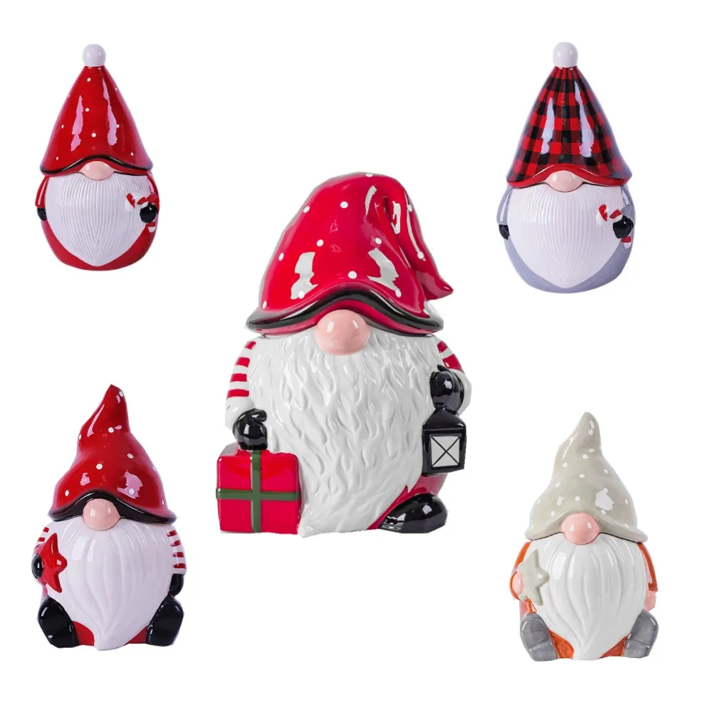 Рождественская банка для печенья керамические банки Санта гном ручной работы креативные конфет и на