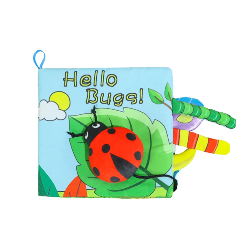 Custom Baby Early Education Book Fabric Tail Animal Soft  Book Tear Not Broken Early Puzzle Cloth Book For Baby Toy Wholesale