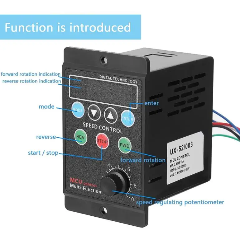 Новый 400W AC220V регулятор скорости вращения двигателя Многофункциональный