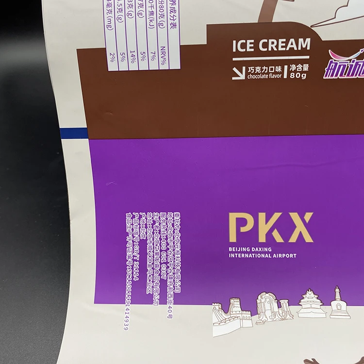 Flow Wrap Packaging Material Spice Metallized Sachet Packaging Film Roll for popsicle ice cream
