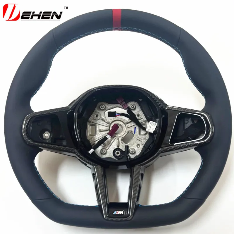 For BMW 1 2 3 4 5 6 7 8 series G20 G26 G30 G32 G05 G29 G11 G14 G15 F40  Old Upgrade New M4 Leather Carbon Fiber Steering Wheel