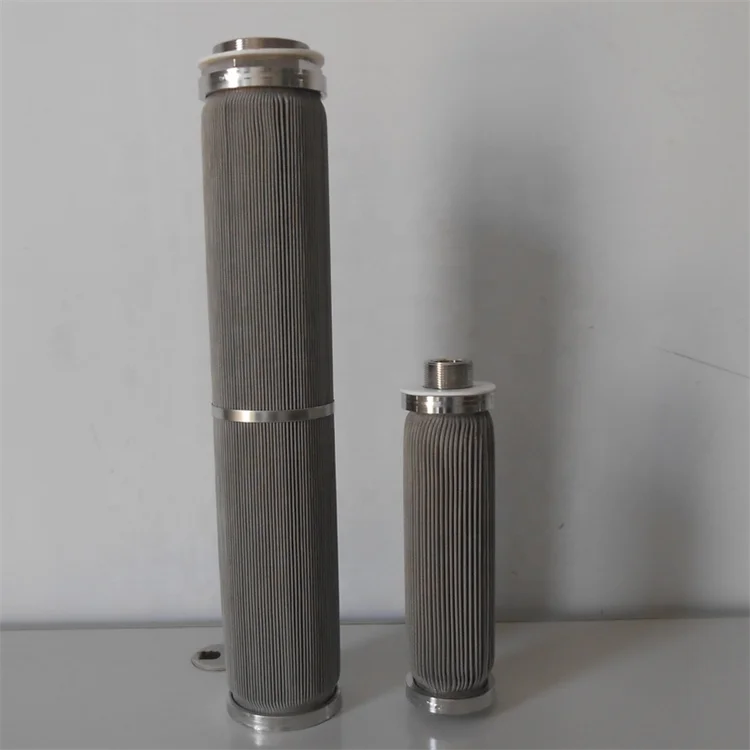 Custom made Stainless steel 316L mesh pleated filter cartridges pleated metal mesh filter/ sintered filter element