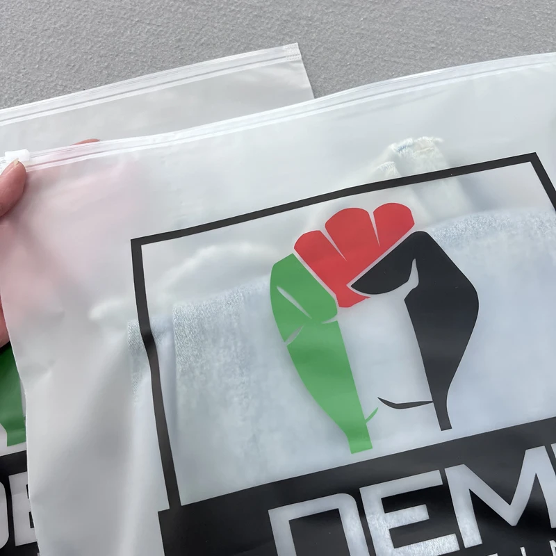 Custom Printed Ziplock Bags For Clothes Tshirt Reusable EVA Frosted Zipper Plastic Poly Packaging Bags For Swimwear Bikini