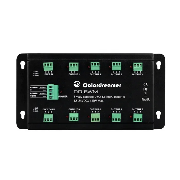 Colordreamer Artnet DMX512  signal distributor splitter DMX signal Distributor for facade dj lighting
