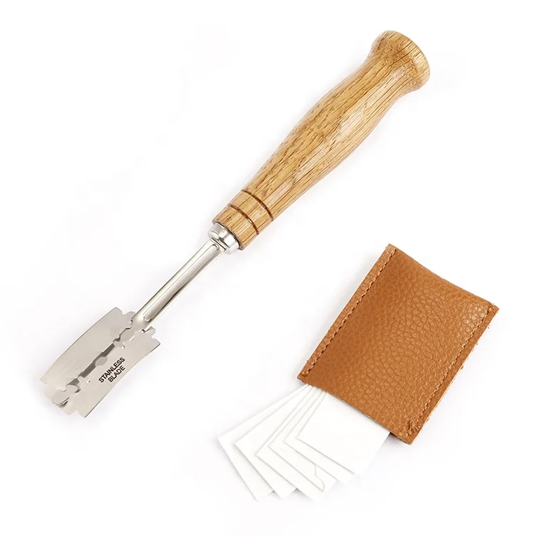 Durable wooden handle curved french danish whisk knife knives stabilizer scoring baking tool set dough scraper bread
