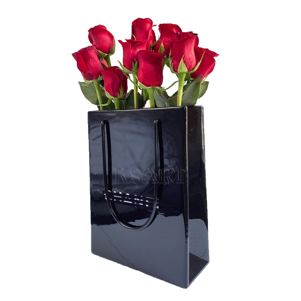New handbag vase decoration flower vase bag decorative sculpture Creative fashion port art handbag vase modeling