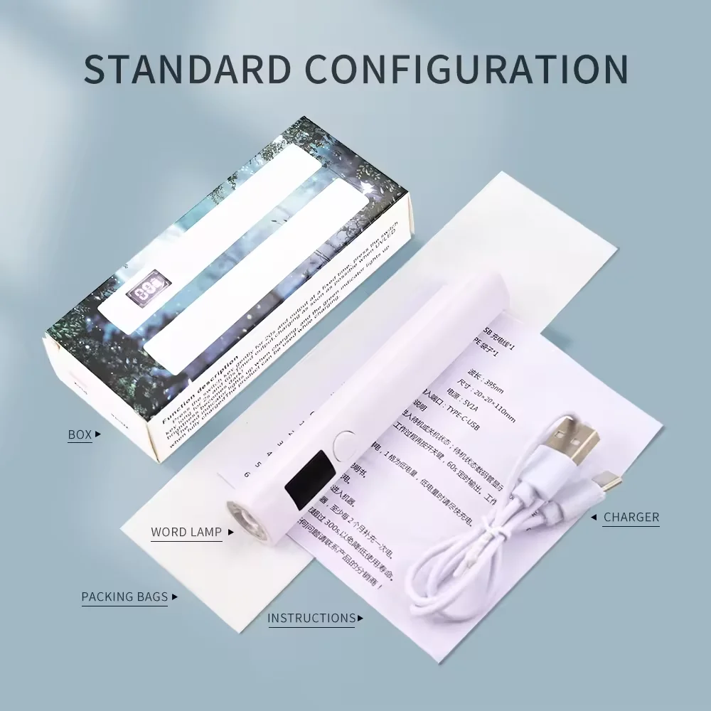 Factory Wholesale 60s/120s USB Nails Gel Dryer Manicure Cordless Handheld Rechargeable Portable LED Mini Nail UV Lamp
