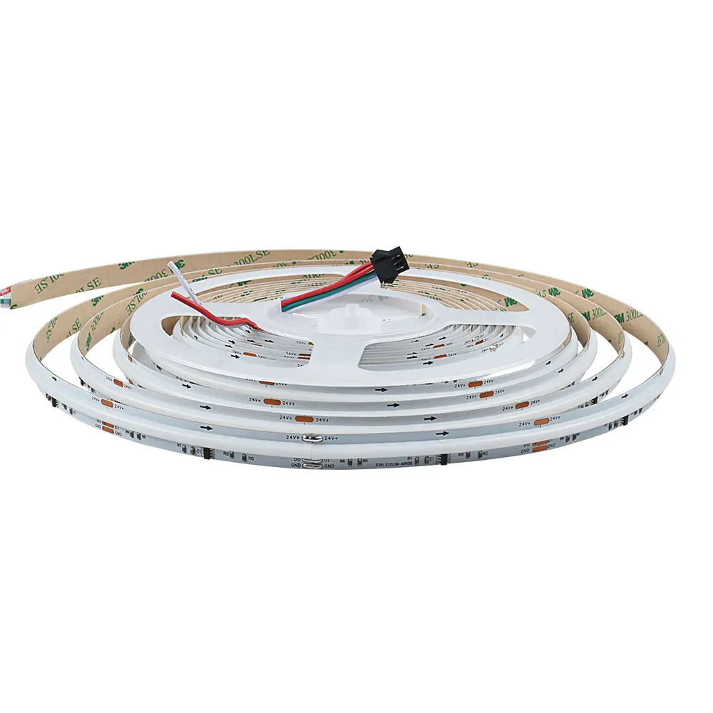 DC24V WS2811IC 576LEDS/M Pixel RGB COB LED Strip Color Flowing Strip Light Multicolor Flexible Tape Light for DIY Decoration