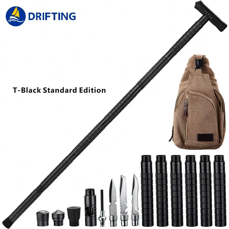 
Customized Outdoor Leisure Multi-Purpose Cut Meat Ice Cone Tactical Pen Self-Defense Hiking Walking Sticks 