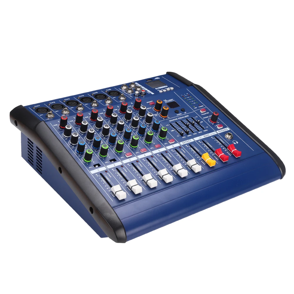 Hot Selling 6 Channel 602D USB Powered 200W Amplifier Mixers
