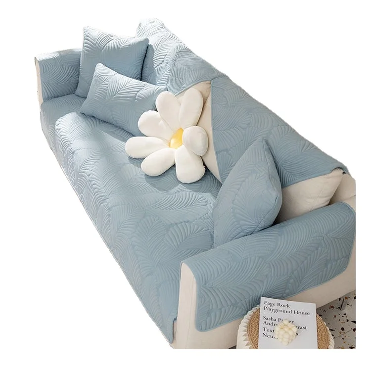 Decoration Anti-slip Brushed Fabric Floor Mat Sofa Slipcover Furniture Protector Couch Cover