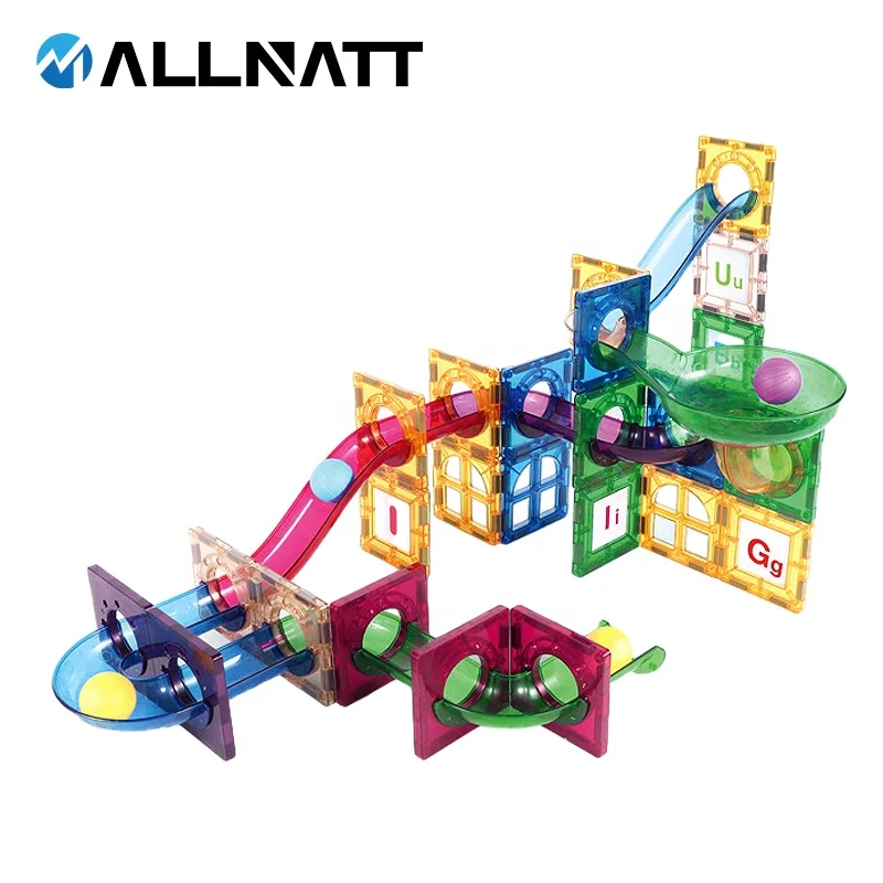 Hands-On 3D STEM DIY Magnetic Piping  Building Block Marble Ball Run Race Track Toy Set for Kids