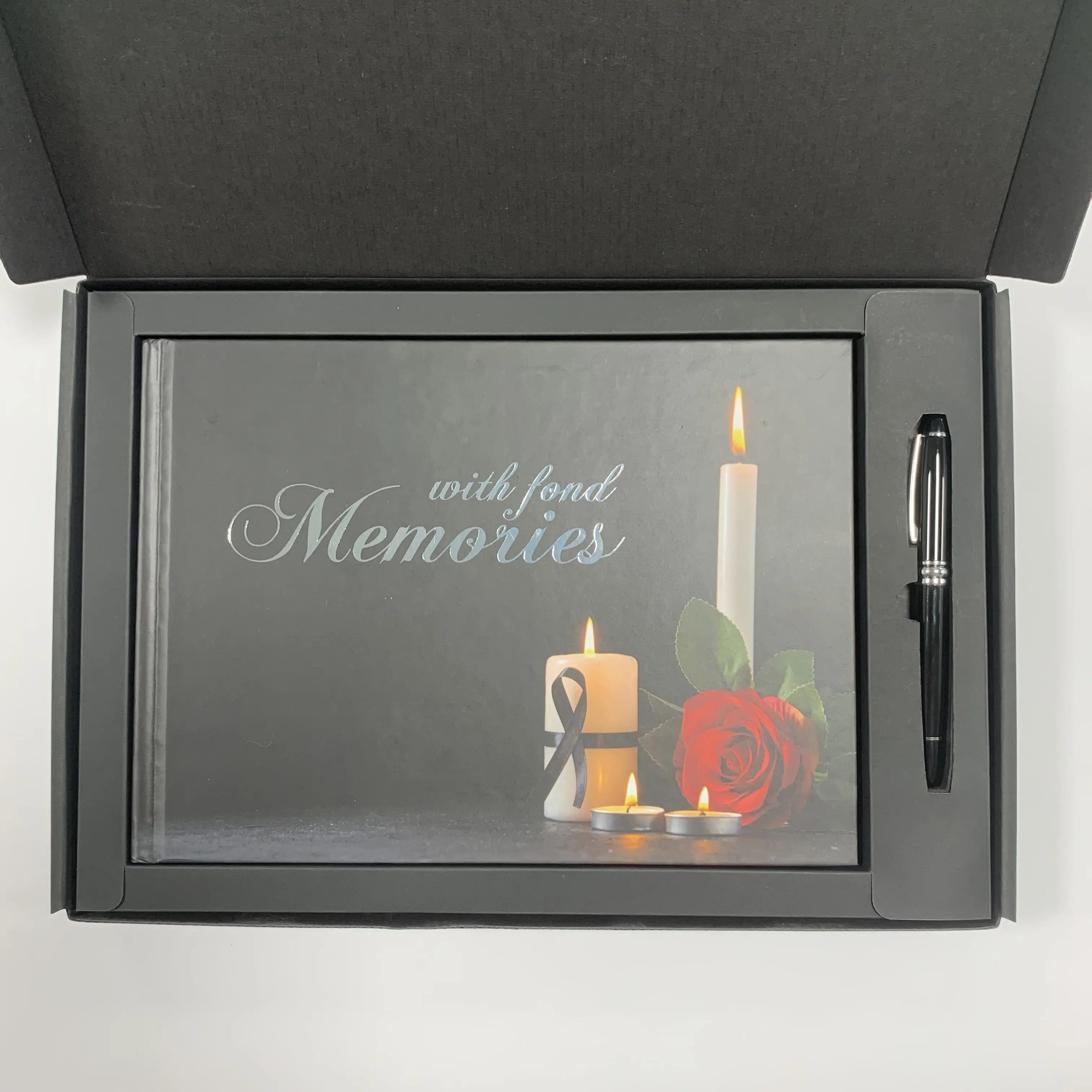 SM-ZL007 high quality funeral register book set for memory, funeral guest book for condolence