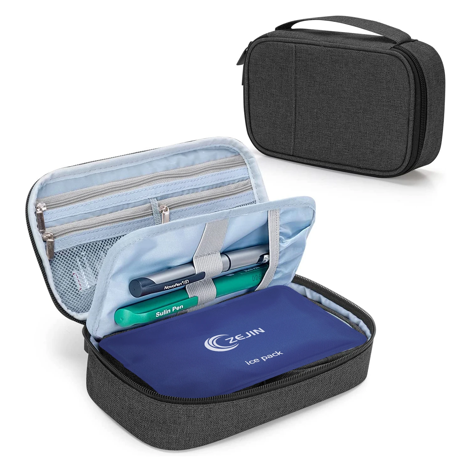 Insulin Pen Carrying Case Portable Medical Cooler Bag with Ice Brick for Diabetic