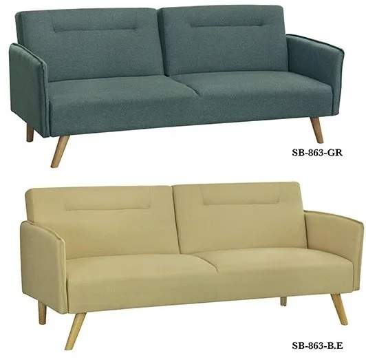 SOFA BED WITH FABRIC SEAT AND SOLID WOOD LEG CONVERTIBLE LIVING ROOM SOFAS
