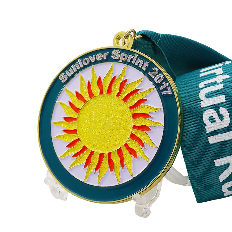 Custom Gold Plated Cheap Children Medallion Small Size Award Medal Metal with Ribbon Events Prize Presents Sport Blank Medal