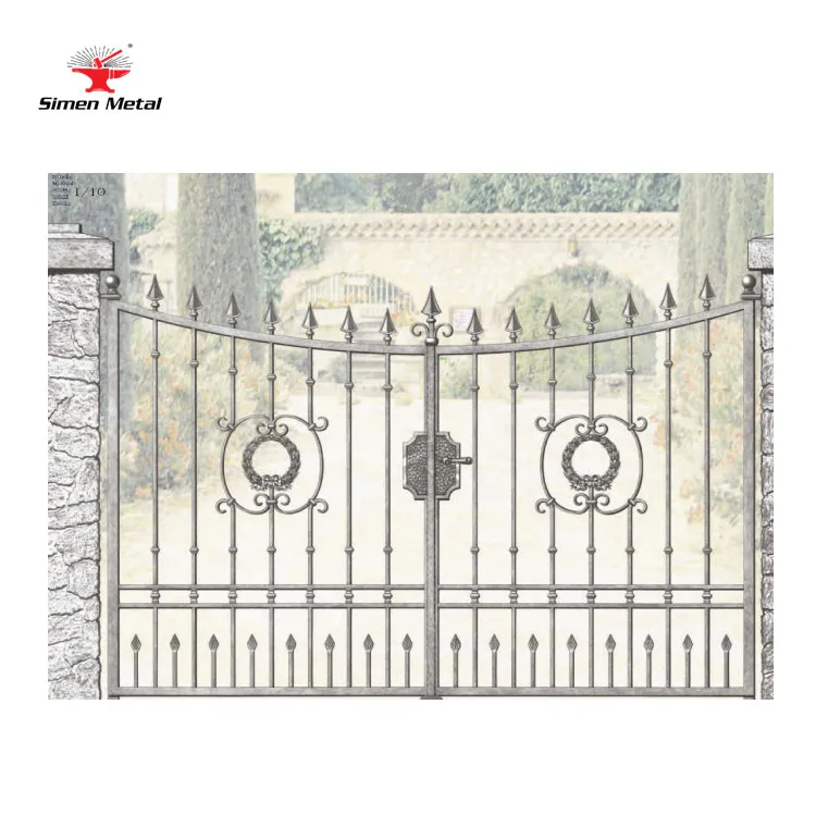 Hand-Free New Design Strong Wrought Iron Ornamental Garden Gate design Manufacturer Supplier