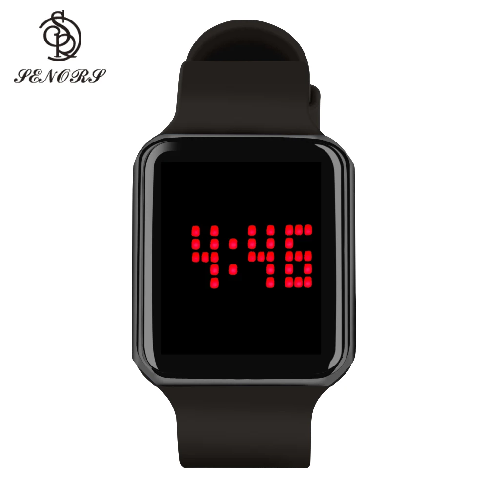 Senors LED Square Touch Screen Silicone Watch Digital Wrist Watch Women Rubber Band Fashion Pantone Men Custom Logo Low MOQ
