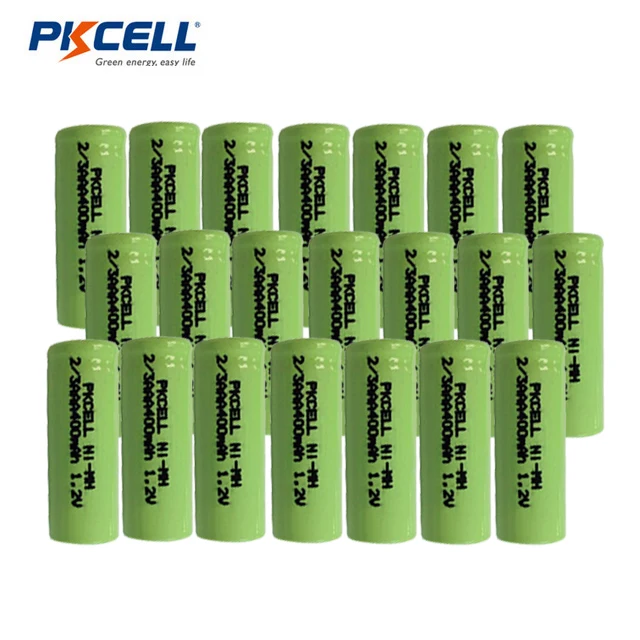 Small torch battery 2/3 AAA size 400mAh rechargeable nickel metal hybrid battery ni-mh cell flat button top