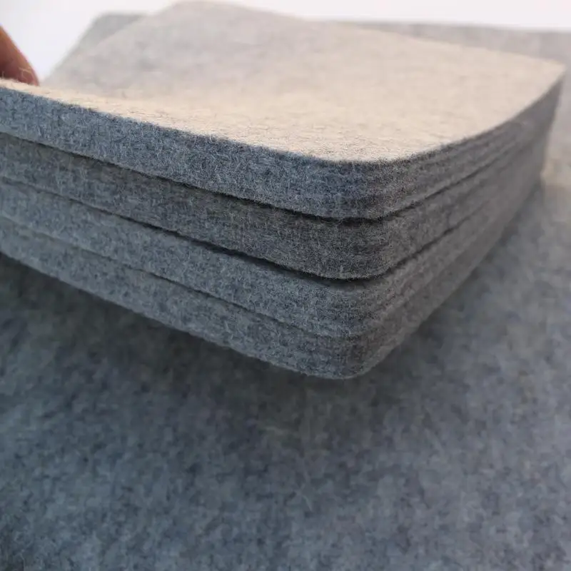 Custom colourful pure wool press felt 8mm 10mm 15mm 20mm 25mm thick firm felt synthetic pet pp nonwoven plat mat felt fabric