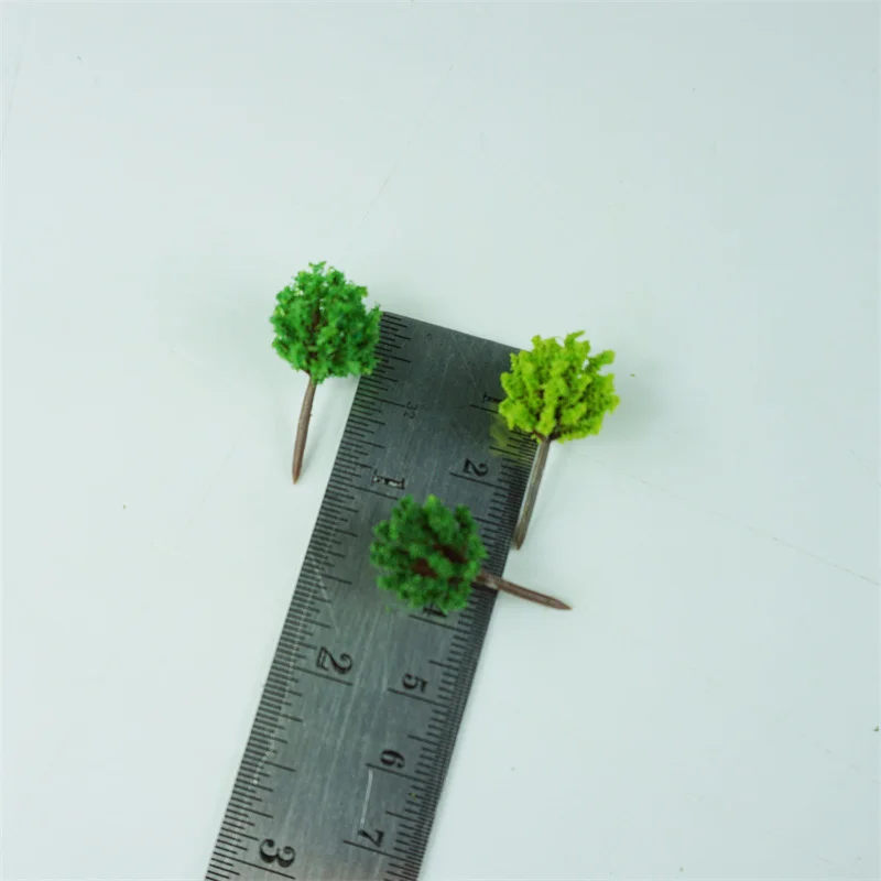 2.6cm  Architecture Scale Miniature Plastic Green  Artificial Tree for  Diorama Layout