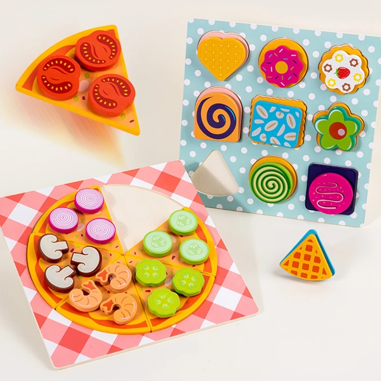 Pretend Play Kitchen Accessories early educational wooden kids cooking pizza toy game