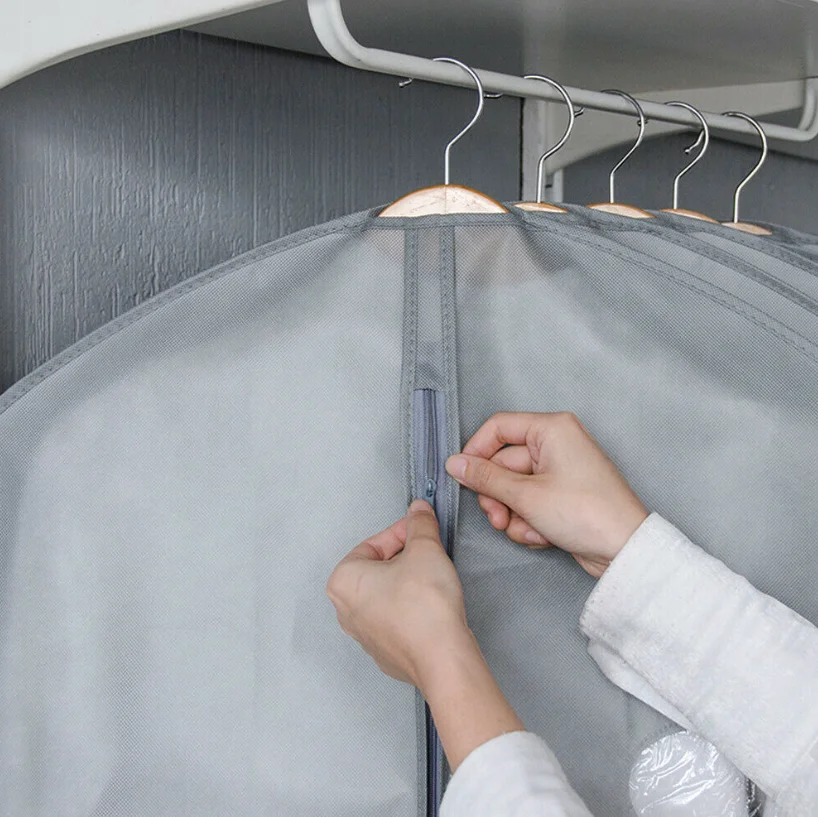 wholesale non-woven dust zippered long evening gowns prom fabric garment bags